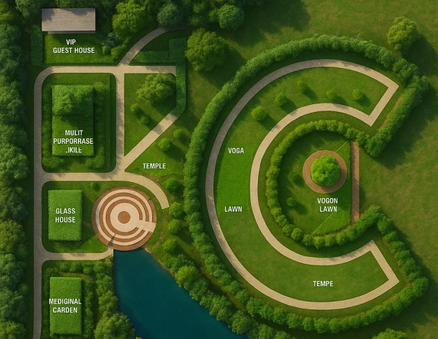 Architectural landscape design and garden layout plan